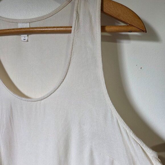 EUC GAP CREAM BOHO SCOOP NECK EMBROIDERED EDGE TANK TOP SIZE L - Picture 9 of 14